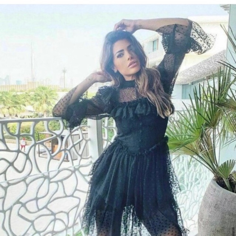 NWT Sandra Mansour x H&M Tulle Lace Black sz M